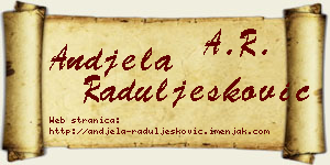 Anđela Raduljesković vizit kartica